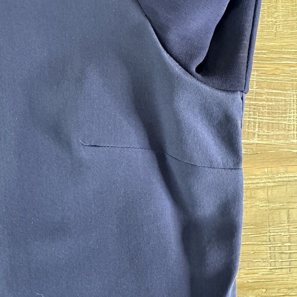 Tory Burch silk blouse sheer long sleeves navy size 8 - Picture 5 of 9